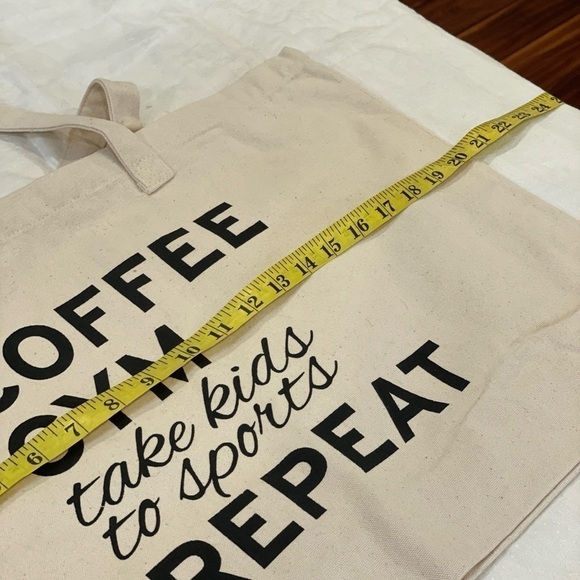 💐5/25 coffee Gym “take kids to sports” reusable shopping bag large tote new - Picture 7 of 11
